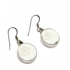 Earrings Silver 925 Sterling Dangle Drop Women's Gift Shiva Eye Shell Stone A966